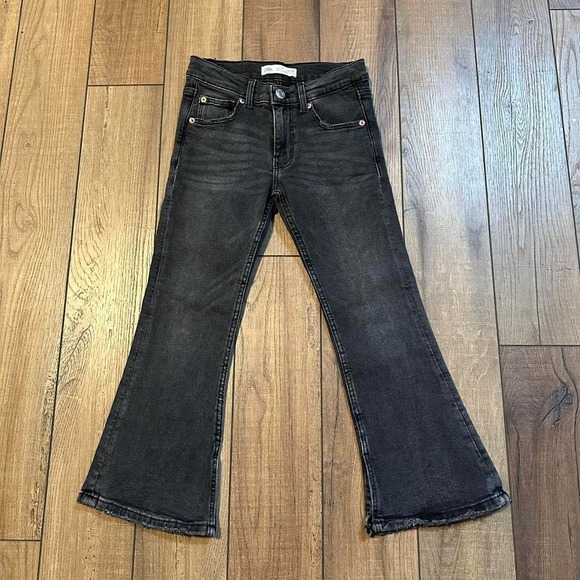 Kids Zara black flare jeans size 7 - Picture 1 of 7